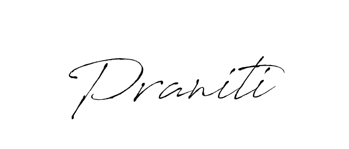 Use a signature maker to create a handwritten signature online. With this signature software, you can design (Antro_Vectra) your own signature for name Praniti. Praniti signature style 6 images and pictures png