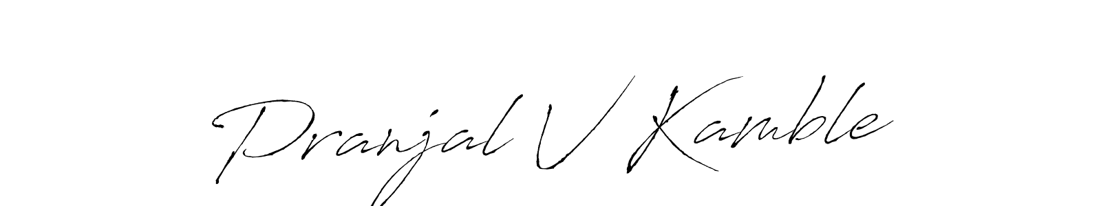 Pranjal V Kamble stylish signature style. Best Handwritten Sign (Antro_Vectra) for my name. Handwritten Signature Collection Ideas for my name Pranjal V Kamble. Pranjal V Kamble signature style 6 images and pictures png