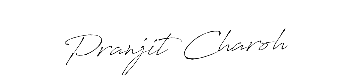 The best way (Antro_Vectra) to make a short signature is to pick only two or three words in your name. The name Pranjit Charoh include a total of six letters. For converting this name. Pranjit Charoh signature style 6 images and pictures png