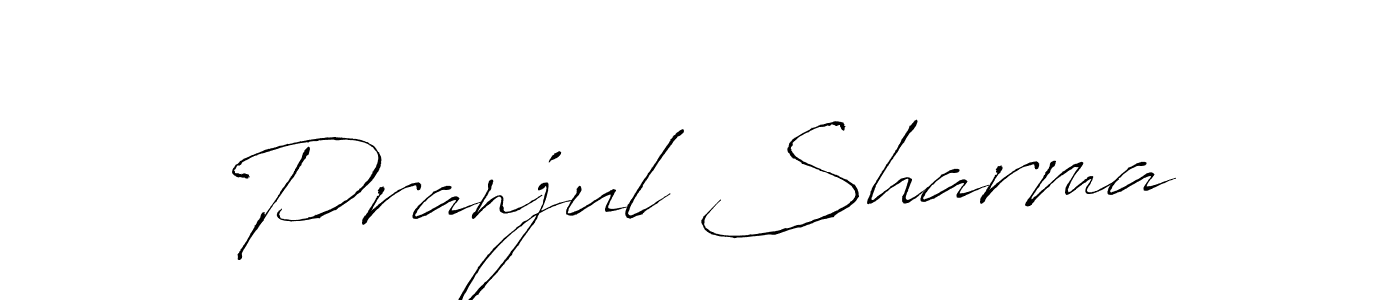 The best way (Antro_Vectra) to make a short signature is to pick only two or three words in your name. The name Pranjul Sharma include a total of six letters. For converting this name. Pranjul Sharma signature style 6 images and pictures png