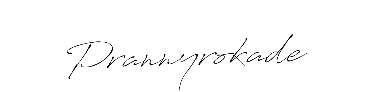 Design your own signature with our free online signature maker. With this signature software, you can create a handwritten (Antro_Vectra) signature for name Prannyrokade. Prannyrokade signature style 6 images and pictures png