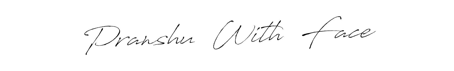 How to make Pranshu  With  Face name signature. Use Antro_Vectra style for creating short signs online. This is the latest handwritten sign. Pranshu  With  Face signature style 6 images and pictures png