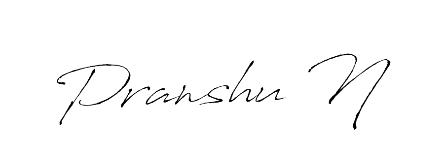 How to make Pranshu N name signature. Use Antro_Vectra style for creating short signs online. This is the latest handwritten sign. Pranshu N signature style 6 images and pictures png