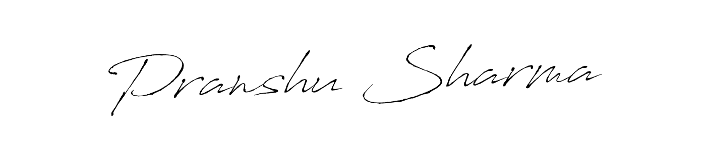 Make a beautiful signature design for name Pranshu Sharma. With this signature (Antro_Vectra) style, you can create a handwritten signature for free. Pranshu Sharma signature style 6 images and pictures png
