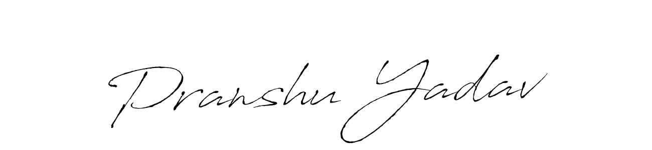 Create a beautiful signature design for name Pranshu Yadav. With this signature (Antro_Vectra) fonts, you can make a handwritten signature for free. Pranshu Yadav signature style 6 images and pictures png
