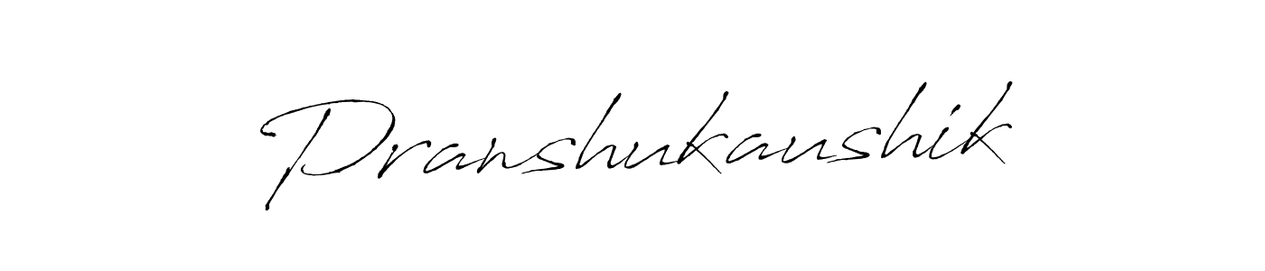 Create a beautiful signature design for name Pranshukaushik. With this signature (Antro_Vectra) fonts, you can make a handwritten signature for free. Pranshukaushik signature style 6 images and pictures png