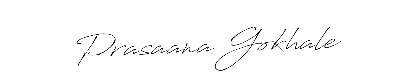 Create a beautiful signature design for name Prasaana Gokhale. With this signature (Antro_Vectra) fonts, you can make a handwritten signature for free. Prasaana Gokhale signature style 6 images and pictures png