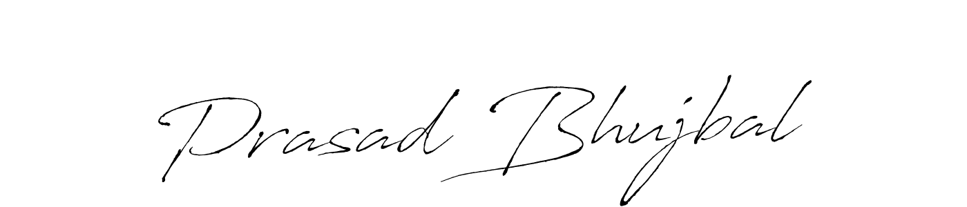 How to make Prasad Bhujbal name signature. Use Antro_Vectra style for creating short signs online. This is the latest handwritten sign. Prasad Bhujbal signature style 6 images and pictures png