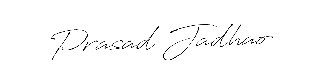 How to make Prasad Jadhao name signature. Use Antro_Vectra style for creating short signs online. This is the latest handwritten sign. Prasad Jadhao signature style 6 images and pictures png