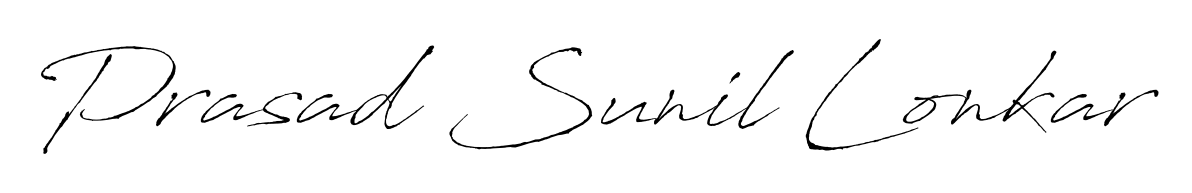 The Antro_Vectra typeface gives name Prasad Sunil Lonkar a refined look. Suitable for certificates, diplomas, and official verification. Prasad Sunil Lonkar signature style 6 images and pictures png