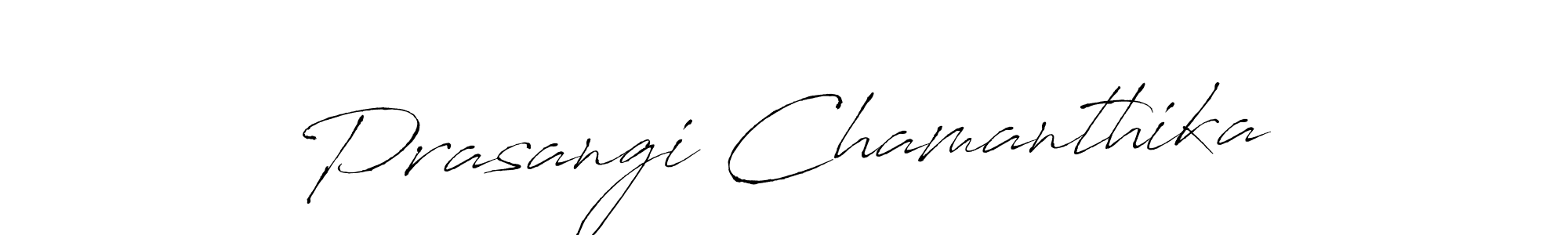 This is the best signature style for the Prasangi Chamanthika name. Also you like these signature font (Antro_Vectra). Mix name signature. Prasangi Chamanthika signature style 6 images and pictures png