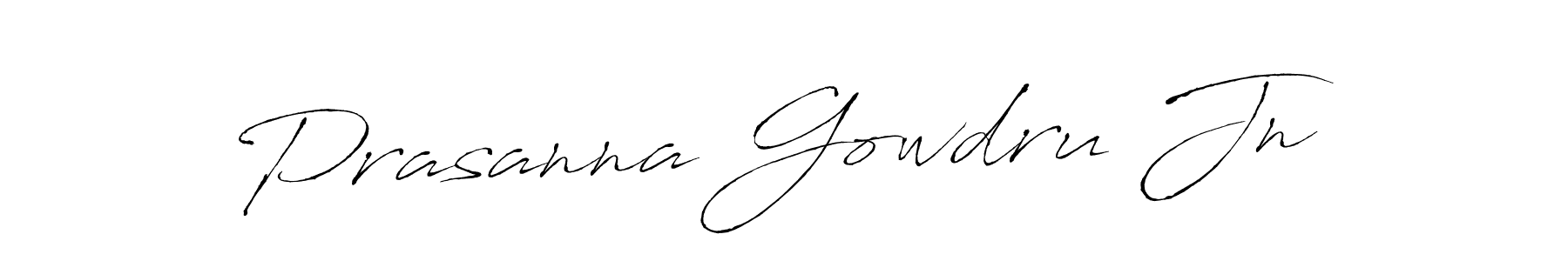 How to make Prasanna Gowdru Jn name signature. Use Antro_Vectra style for creating short signs online. This is the latest handwritten sign. Prasanna Gowdru Jn signature style 6 images and pictures png
