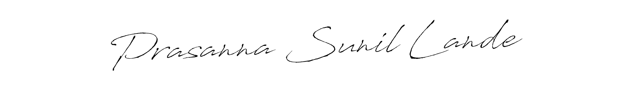 Antro_Vectra is a professional signature style that is perfect for those who want to add a touch of class to their signature. It is also a great choice for those who want to make their signature more unique. Get Prasanna Sunil Lande name to fancy signature for free. Prasanna Sunil Lande signature style 6 images and pictures png