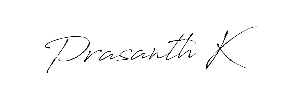 The best way (Antro_Vectra) to make a short signature is to pick only two or three words in your name. The name Prasanth K include a total of six letters. For converting this name. Prasanth K signature style 6 images and pictures png