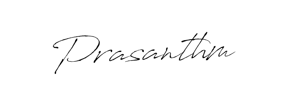 How to make Prasanthm signature? Antro_Vectra is a professional autograph style. Create handwritten signature for Prasanthm name. Prasanthm signature style 6 images and pictures png