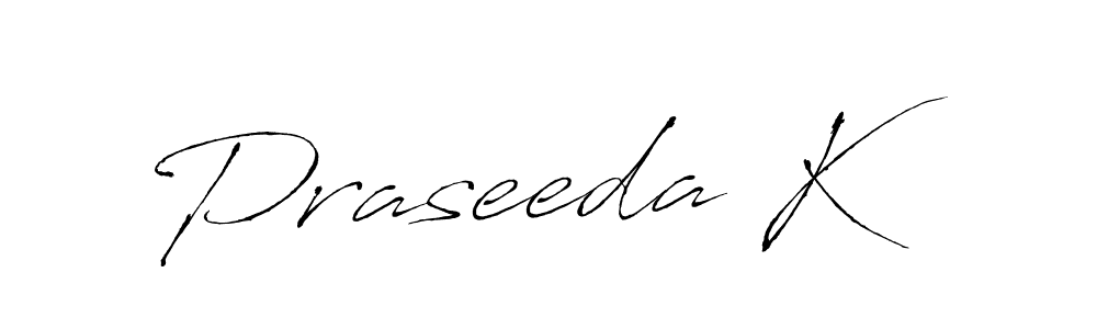 Praseeda K stylish signature style. Best Handwritten Sign (Antro_Vectra) for my name. Handwritten Signature Collection Ideas for my name Praseeda K. Praseeda K signature style 6 images and pictures png