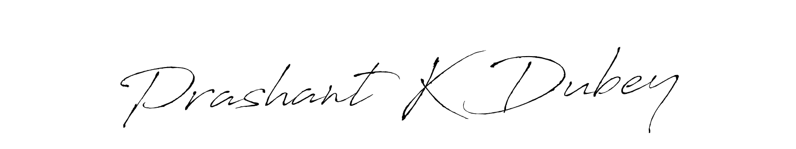 How to make Prashant K Dubey name signature. Use Antro_Vectra style for creating short signs online. This is the latest handwritten sign. Prashant K Dubey signature style 6 images and pictures png