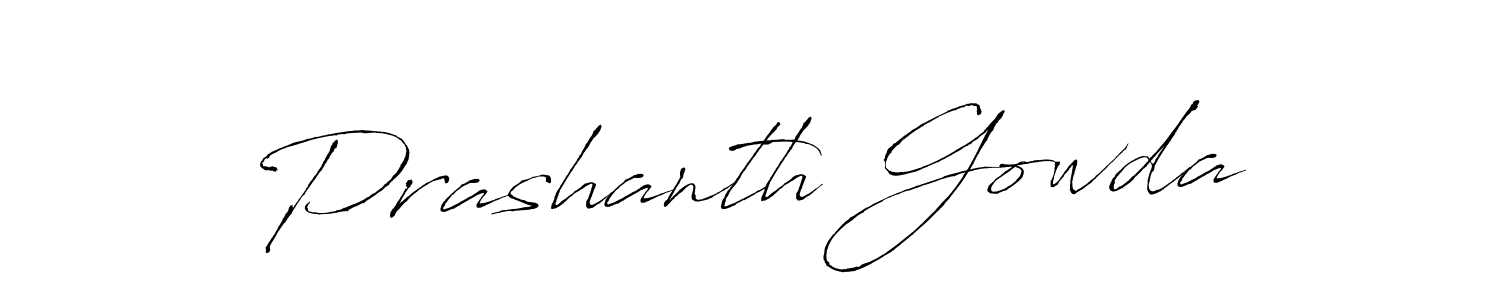 How to make Prashanth Gowda name signature. Use Antro_Vectra style for creating short signs online. This is the latest handwritten sign. Prashanth Gowda signature style 6 images and pictures png