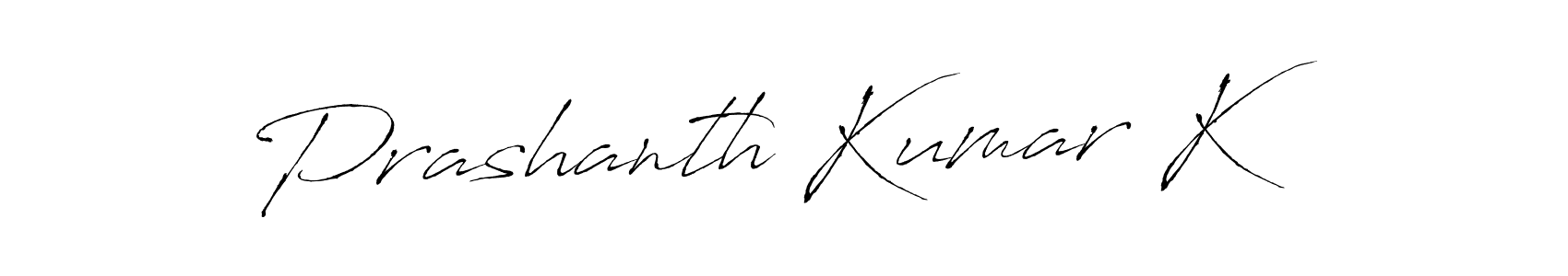 Create a beautiful signature design for name Prashanth Kumar K. With this signature (Antro_Vectra) fonts, you can make a handwritten signature for free. Prashanth Kumar K signature style 6 images and pictures png