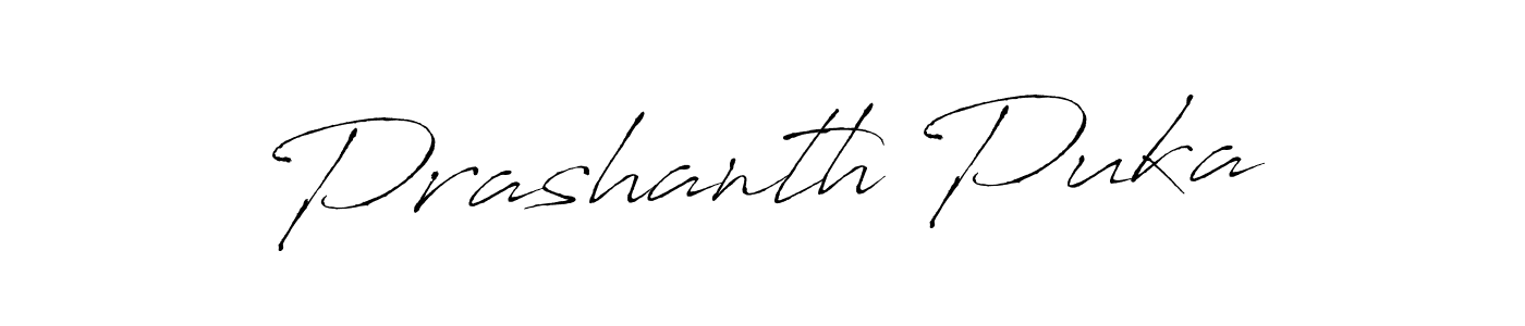 Prashanth Puka stylish signature style. Best Handwritten Sign (Antro_Vectra) for my name. Handwritten Signature Collection Ideas for my name Prashanth Puka. Prashanth Puka signature style 6 images and pictures png