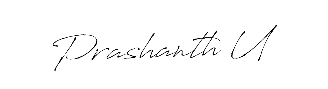 How to make Prashanth U name signature. Use Antro_Vectra style for creating short signs online. This is the latest handwritten sign. Prashanth U signature style 6 images and pictures png