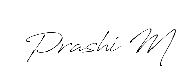 Prashi M stylish signature style. Best Handwritten Sign (Antro_Vectra) for my name. Handwritten Signature Collection Ideas for my name Prashi M. Prashi M signature style 6 images and pictures png