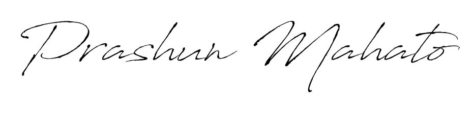 The Antro_Vectra typeface gives name Prashun Mahato a refined look. Suitable for certificates, diplomas, and official verification. Prashun Mahato signature style 6 images and pictures png
