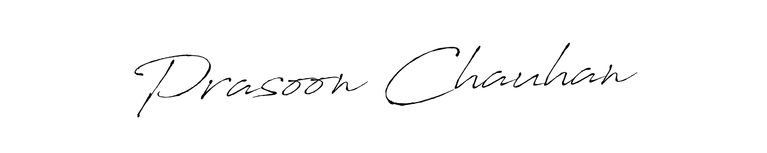 Create a beautiful signature design for name Prasoon Chauhan. With this signature (Antro_Vectra) fonts, you can make a handwritten signature for free. Prasoon Chauhan signature style 6 images and pictures png