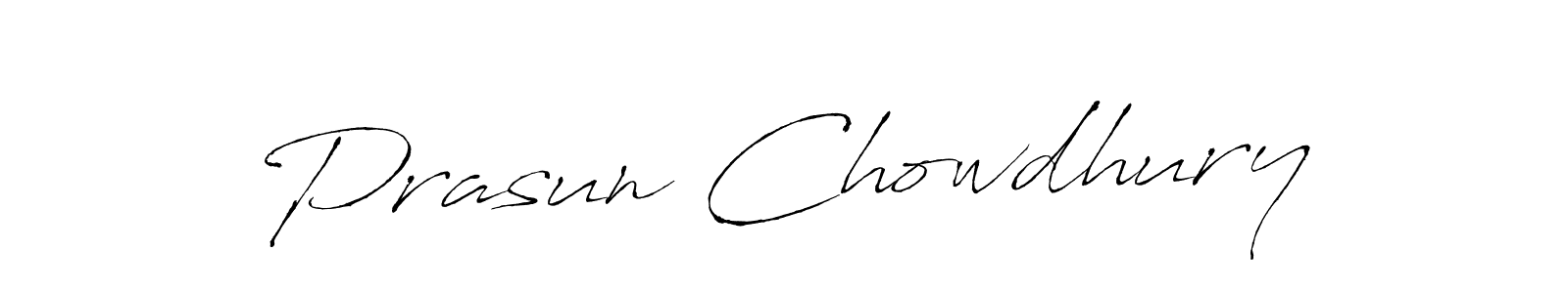 How to make Prasun Chowdhury name signature. Use Antro_Vectra style for creating short signs online. This is the latest handwritten sign. Prasun Chowdhury signature style 6 images and pictures png