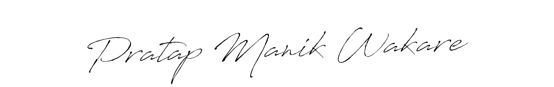 How to make Pratap Manik Wakare name signature. Use Antro_Vectra style for creating short signs online. This is the latest handwritten sign. Pratap Manik Wakare signature style 6 images and pictures png