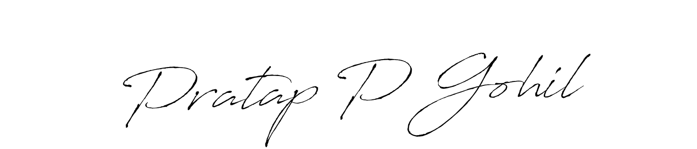Use a signature maker to create a handwritten signature online. With this signature software, you can design (Antro_Vectra) your own signature for name Pratap P Gohil. Pratap P Gohil signature style 6 images and pictures png
