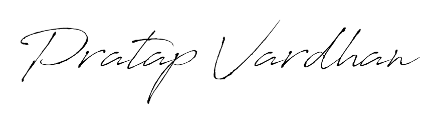Get an exclusive digital autograph for Pratap Vardhan. The Antro_Vectra typeface captures the charm of real penmanship on paper. Pratap Vardhan signature style 6 images and pictures png