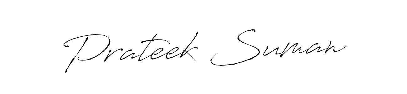 Also You can easily find your signature by using the search form. We will create Prateek Suman name handwritten signature images for you free of cost using Antro_Vectra sign style. Prateek Suman signature style 6 images and pictures png