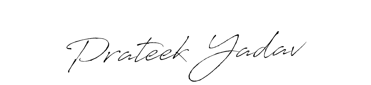 Make a beautiful signature design for name Prateek Yadav. With this signature (Antro_Vectra) style, you can create a handwritten signature for free. Prateek Yadav signature style 6 images and pictures png