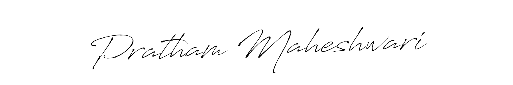 How to make Pratham Maheshwari name signature. Use Antro_Vectra style for creating short signs online. This is the latest handwritten sign. Pratham Maheshwari signature style 6 images and pictures png