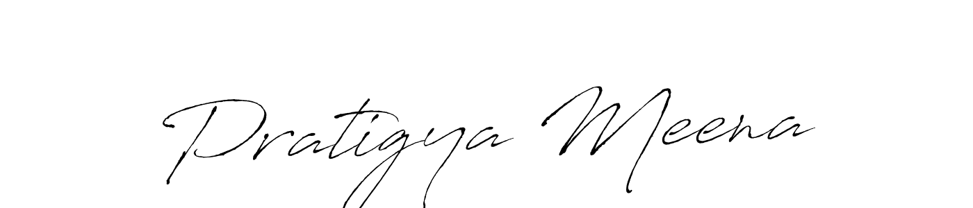 Pratigya Meena stylish signature style. Best Handwritten Sign (Antro_Vectra) for my name. Handwritten Signature Collection Ideas for my name Pratigya Meena. Pratigya Meena signature style 6 images and pictures png