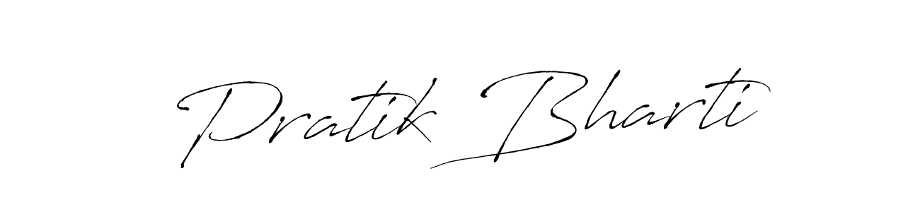 How to make Pratik Bharti name signature. Use Antro_Vectra style for creating short signs online. This is the latest handwritten sign. Pratik Bharti signature style 6 images and pictures png