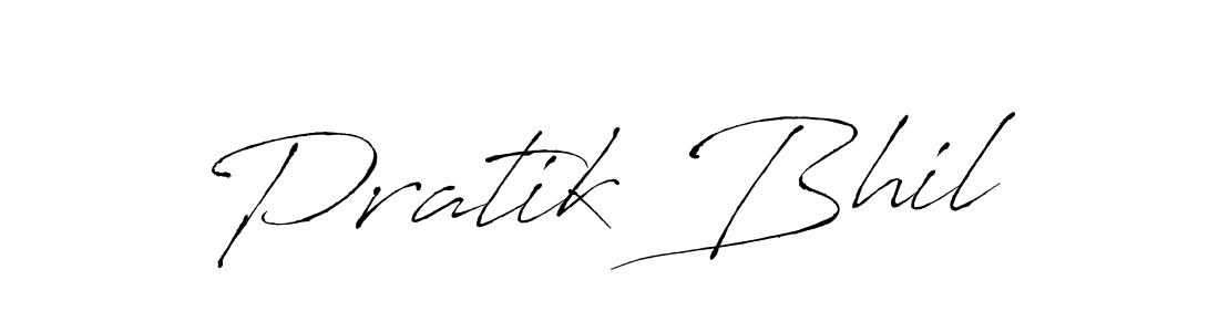 Make a beautiful signature design for name Pratik Bhil. With this signature (Antro_Vectra) style, you can create a handwritten signature for free. Pratik Bhil signature style 6 images and pictures png