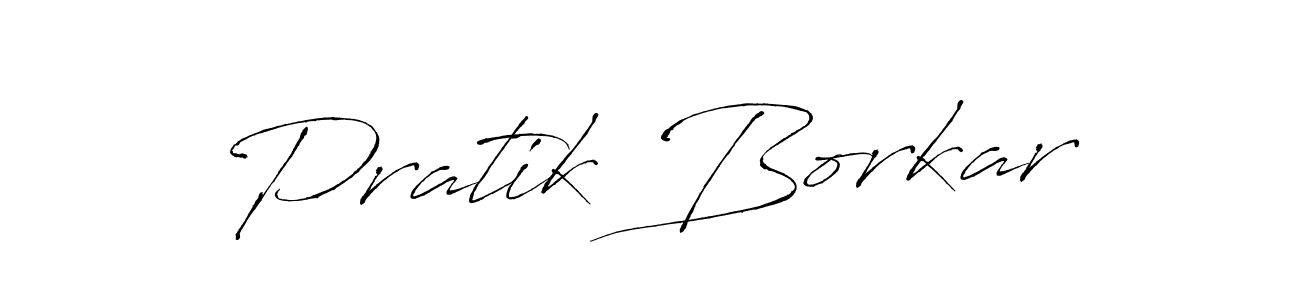 Design your own signature with our free online signature maker. With this signature software, you can create a handwritten (Antro_Vectra) signature for name Pratik Borkar. Pratik Borkar signature style 6 images and pictures png