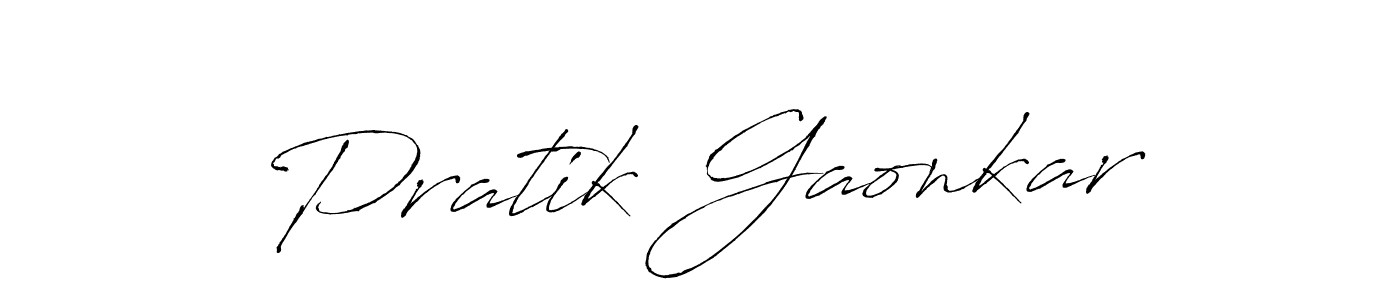 Antro_Vectra is a professional signature style that is perfect for those who want to add a touch of class to their signature. It is also a great choice for those who want to make their signature more unique. Get Pratik Gaonkar name to fancy signature for free. Pratik Gaonkar signature style 6 images and pictures png