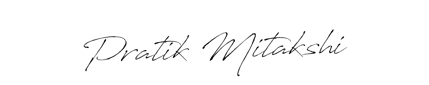 Make a beautiful signature design for name Pratik Mitakshi. With this signature (Antro_Vectra) style, you can create a handwritten signature for free. Pratik Mitakshi signature style 6 images and pictures png