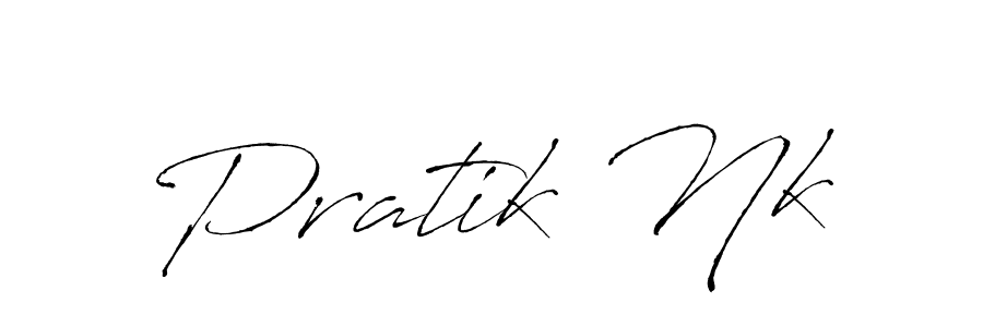 Create a beautiful signature design for name Pratik Nk. With this signature (Antro_Vectra) fonts, you can make a handwritten signature for free. Pratik Nk signature style 6 images and pictures png