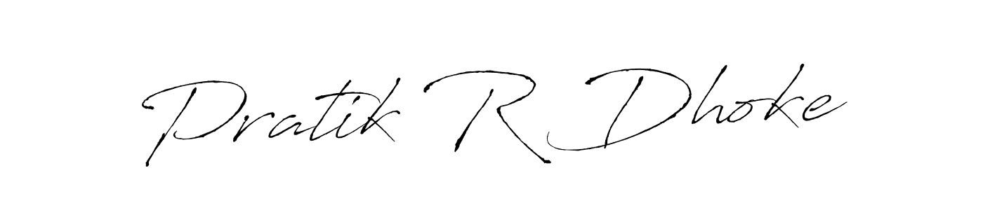 This is the best signature style for the Pratik R Dhoke name. Also you like these signature font (Antro_Vectra). Mix name signature. Pratik R Dhoke signature style 6 images and pictures png