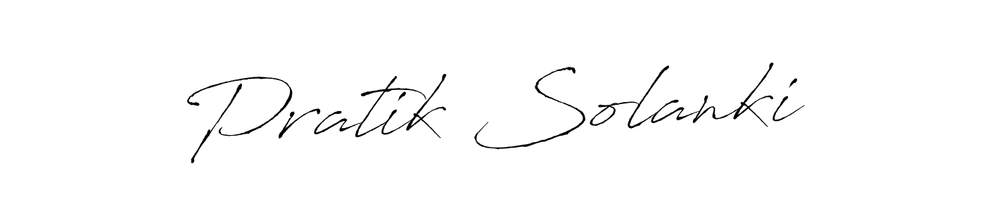 Make a beautiful signature design for name Pratik Solanki. With this signature (Antro_Vectra) style, you can create a handwritten signature for free. Pratik Solanki signature style 6 images and pictures png