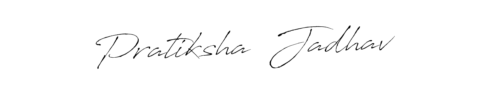 This is the best signature style for the Pratiksha  Jadhav name. Also you like these signature font (Antro_Vectra). Mix name signature. Pratiksha  Jadhav signature style 6 images and pictures png