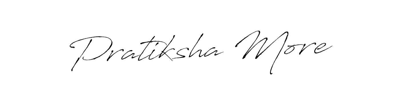How to make Pratiksha More name signature. Use Antro_Vectra style for creating short signs online. This is the latest handwritten sign. Pratiksha More signature style 6 images and pictures png
