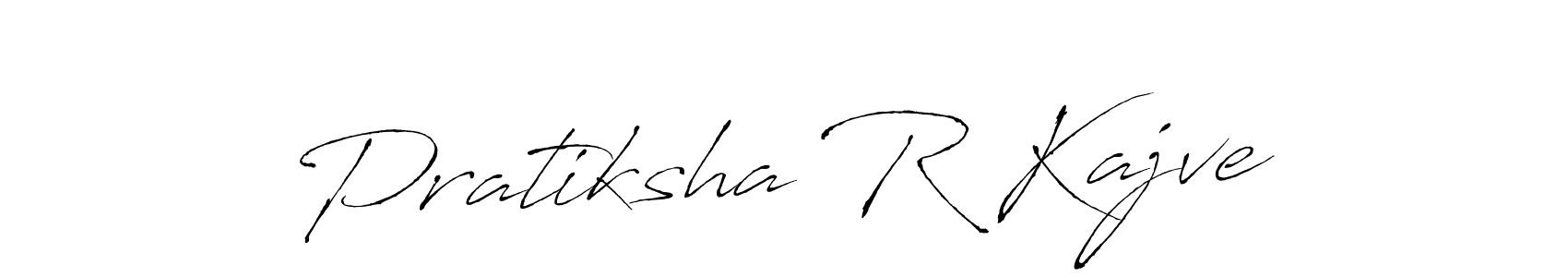 The best way (Antro_Vectra) to make a short signature is to pick only two or three words in your name. The name Pratiksha R Kajve include a total of six letters. For converting this name. Pratiksha R Kajve signature style 6 images and pictures png