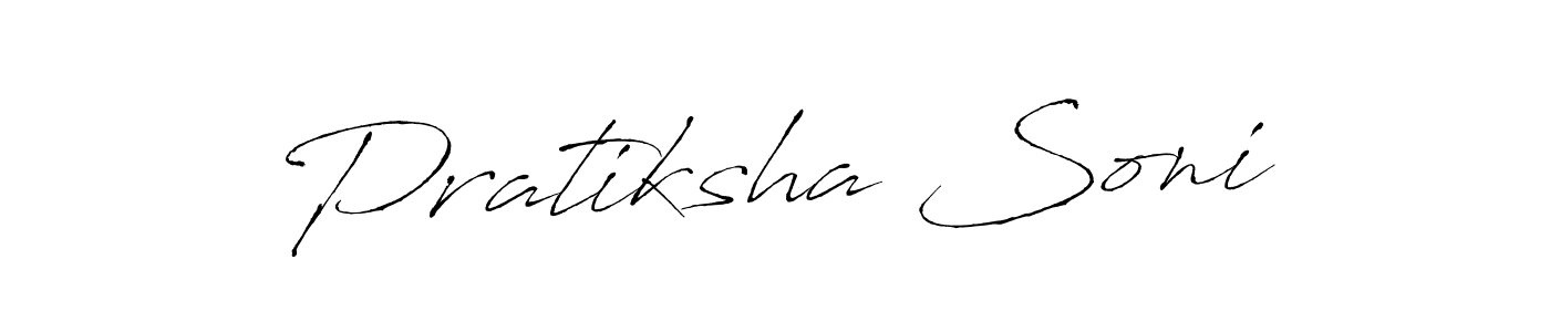 The best way (Antro_Vectra) to make a short signature is to pick only two or three words in your name. The name Pratiksha Soni include a total of six letters. For converting this name. Pratiksha Soni signature style 6 images and pictures png