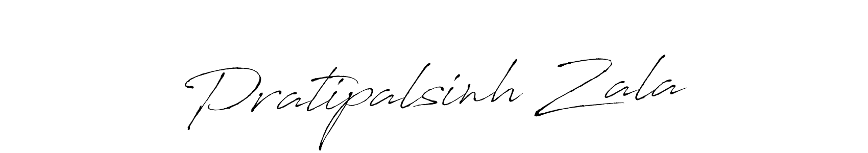 How to make Pratipalsinh Zala name signature. Use Antro_Vectra style for creating short signs online. This is the latest handwritten sign. Pratipalsinh Zala signature style 6 images and pictures png