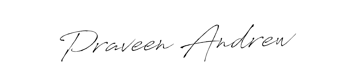 Praveen Andrew stylish signature style. Best Handwritten Sign (Antro_Vectra) for my name. Handwritten Signature Collection Ideas for my name Praveen Andrew. Praveen Andrew signature style 6 images and pictures png